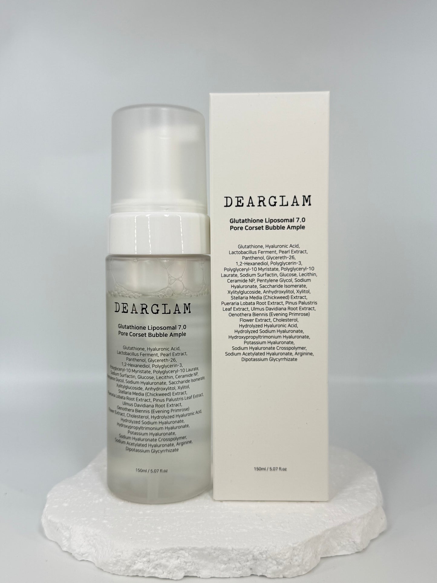 DEARGLAM Glutathione Liposomal 7.0Pore Corset Bubble Ample穀胱甘肽微脂體 7.0 毛孔緊緻束身衣泡泡安瓶 (150mL)